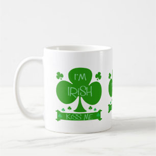 Caneca De Café Eu sou irlandês, beijo-me, trevos agrido