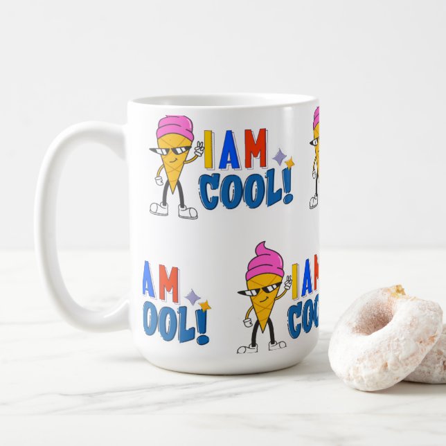 Caneca De Café Eu sou legal sorvete (Com Donut)