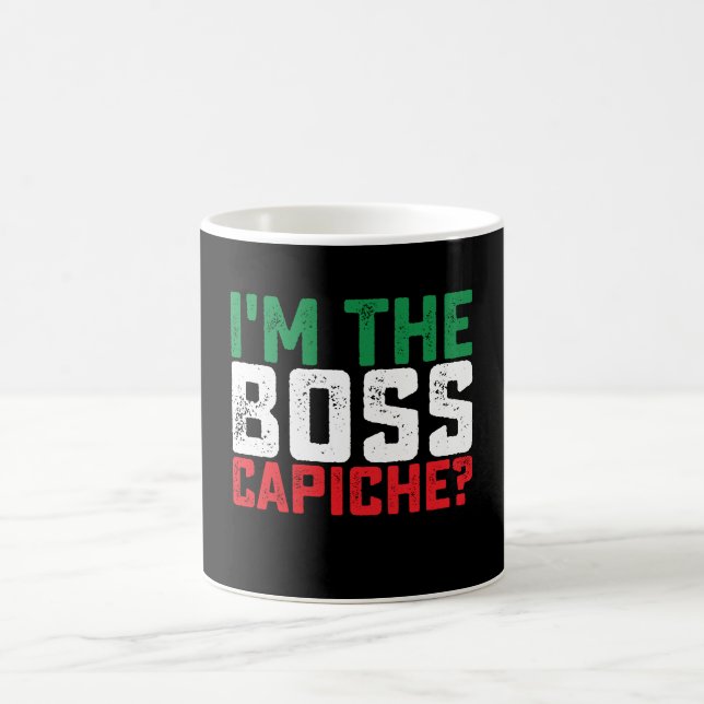Caneca De Café Eu Sou o Chefe Capiche Italiano Divertido (Centro)