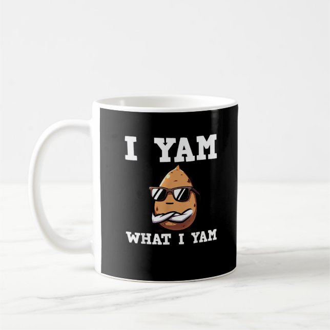 Caneca De Café Eu Sou O Que Eu Sou Humoroso V-Neck (Esquerda)