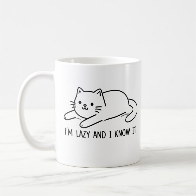 Caneca De Café Eu sou preguiçoso e sei disso (Esquerda)