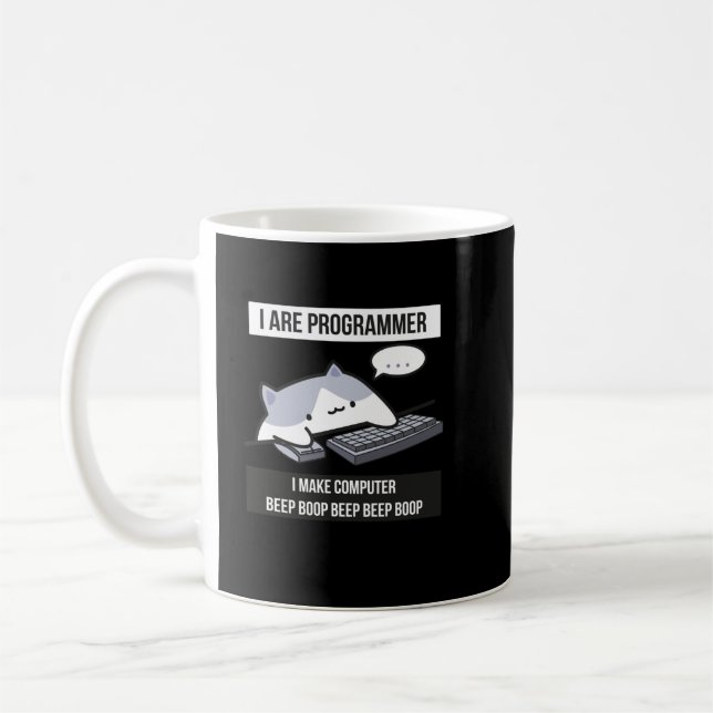 Caneca De Café Eu sou programador (programador de gatos) (Esquerda)
