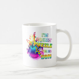 Caneca De Café Eu sou Rockin um o quebra-cabeça para meu filho