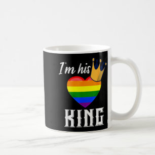 Caneca De Café Eu Sou Seu Rei - Coração Arco-íris LGBTQ Namorado