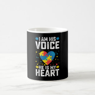 Caneca De Café Eu Sou Sua Voz Ele É Meu Coração Autismo Mãe Pai