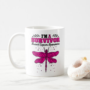 Caneca De Café Eu sou um Cancer de Dragonfly de Sobrevivência