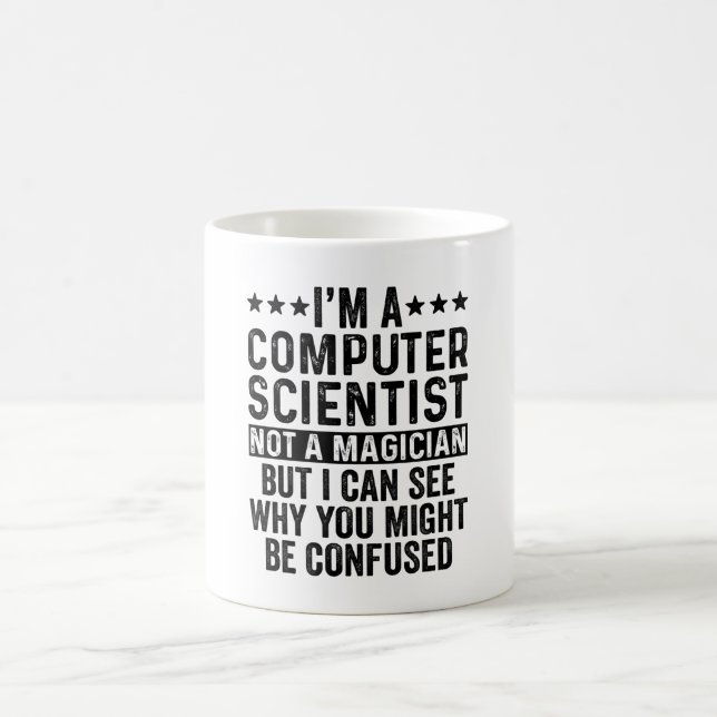 Caneca De Café Eu sou um cientista da computação não um mago engr (Centro)