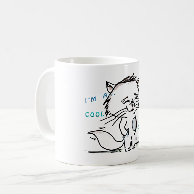 Caneca De Café Eu sou um desenho de desenho de gato legal (Frente Esquerda)