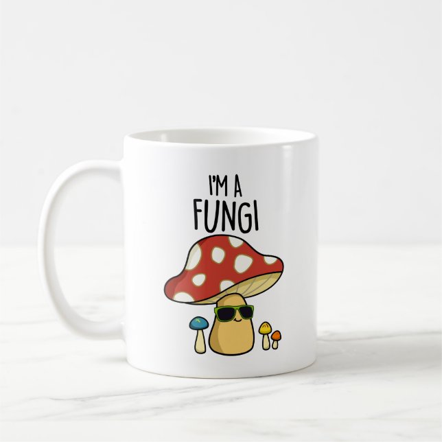 Caneca De Café Eu sou um Engraçado Engraçado Mushroom Pun (Esquerda)