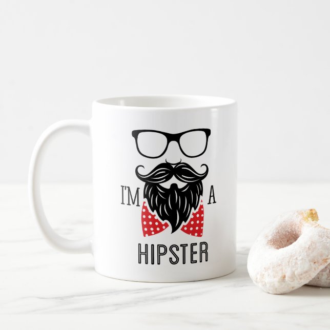 Caneca De Café Eu sou um Hipster (Com Donut)