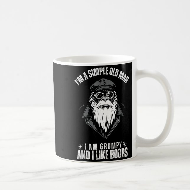 Caneca De Café Eu sou um homem velho simples eu sou rabugento e e (Direita)
