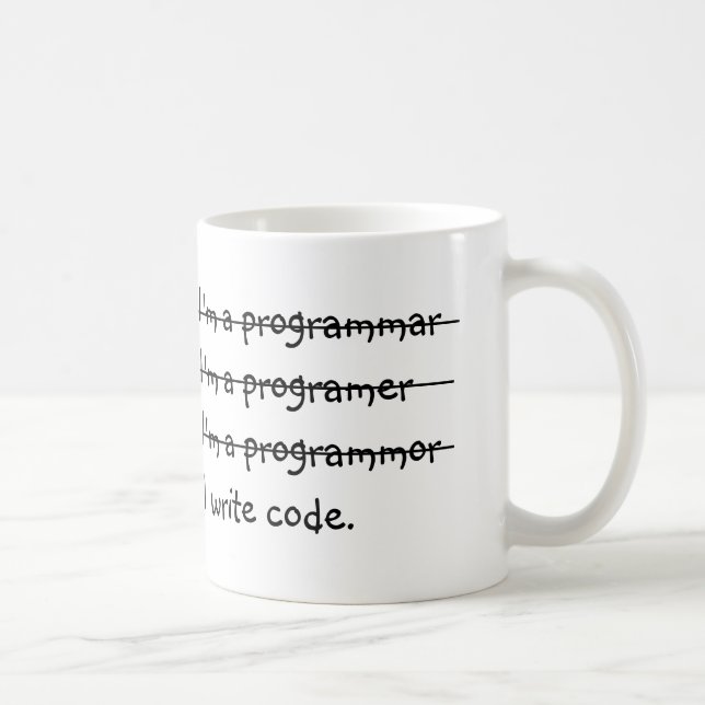 Caneca De Café Eu sou um programmar mim escrevo o código (Direita)