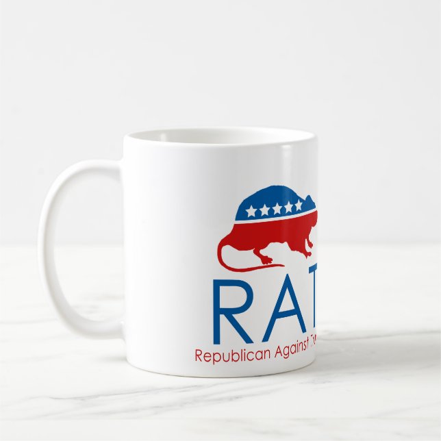 Caneca De Café Eu sou um R.A.T. Republicano Contra Trump (Esquerda)