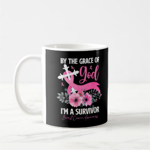 Caneca De Café Eu sou um Sobrevivente Cancer Mama Flo Fita Rosa F