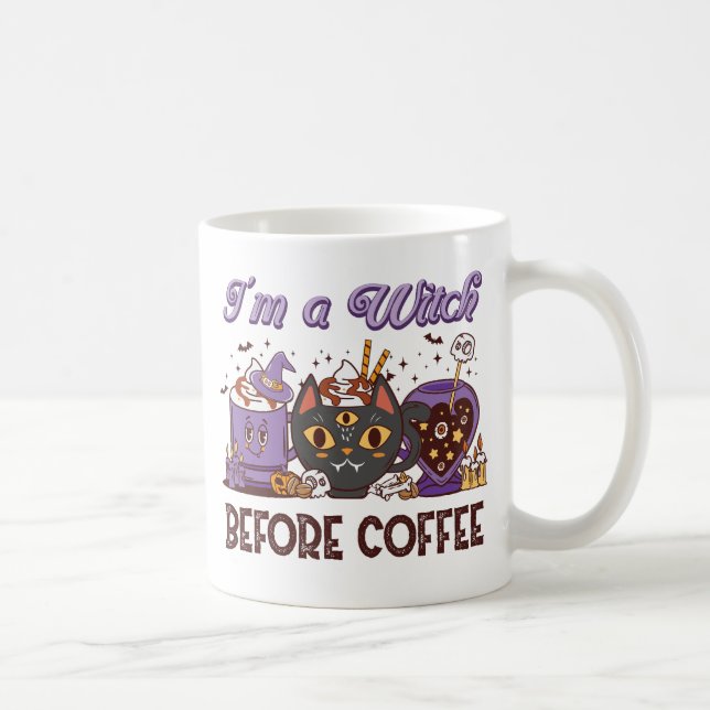 Caneca De Café Eu sou uma bruxa antes do café (Direita)