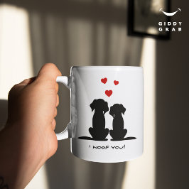 Caneca De Café Eu Te Adoraria Um Casal De Cachorro Cortês Moderno