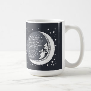 Caneca De Café Eu te amo à lua e à parte traseira