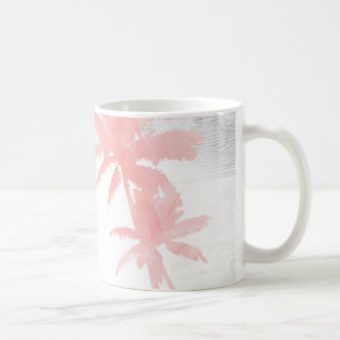 Caneca De Café Eu te amo à praia & à madeira traseira da palmei