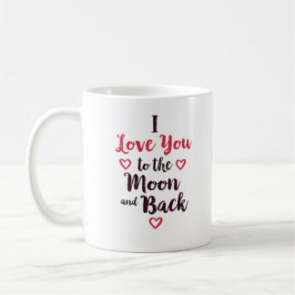 Caneca De Café Eu Te Amo Até a Lua e de Volta Crescente Roma