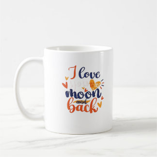 Caneca De Café Eu Te Amo Até a Lua e de Volta Moderno Romântico D