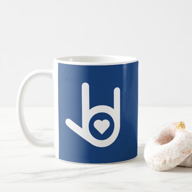 Caneca De Café Eu Te Amo, Blue Mug (Com Donut)