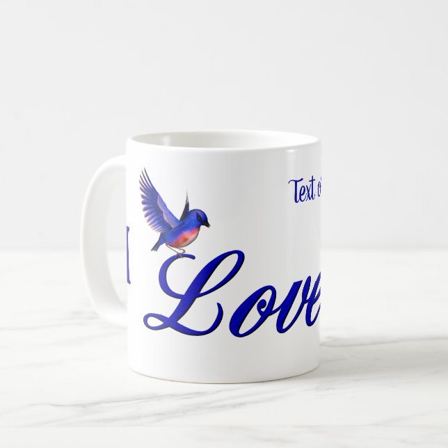 Caneca De Café Eu Te Amo, Bluebird Personalizado (Frente Esquerda)