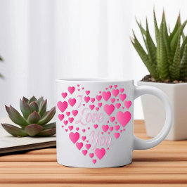 Caneca De Café Eu Te Amo Corações Rosa