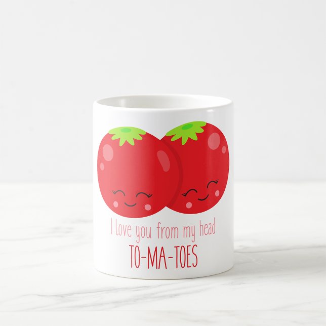 Caneca De Café Eu Te Amo De Meus Tomates De Cabeça (Criador carregado)