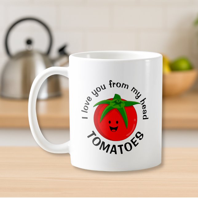 Caneca De Café Eu Te Amo De Meus Tomates De Cabeça (Criador carregado)