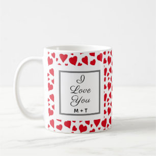 Caneca De Café Eu Te Amo Dia de os namorados De Corações Vermel
