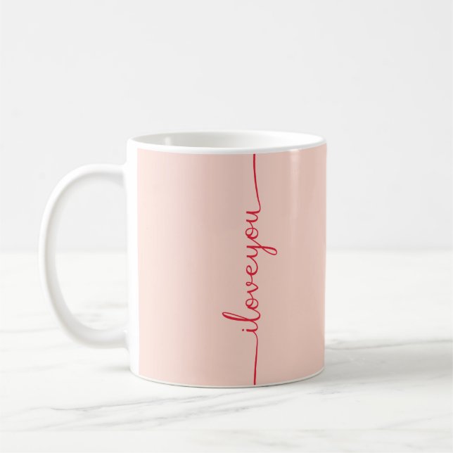 Caneca De Café Eu te amo em vermelho (Esquerda)