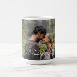 Caneca De Café Eu te amo em White Script com Personalidade de Cor