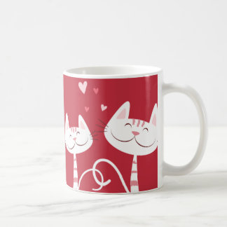 Caneca De Café Eu te amo gatos e namorados dos corações