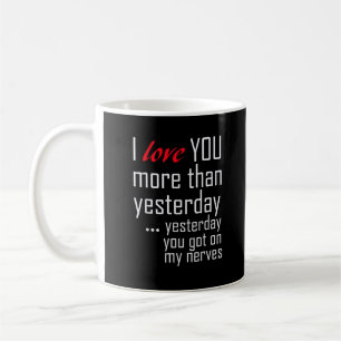 Caneca De Café Eu Te Amo Mais Do Que Ontem Design Romântico