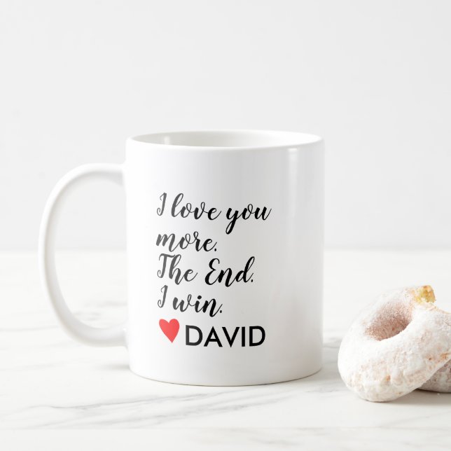 Caneca De Café Eu te amo mais Presente Personalizado de Nome Pers (Com Donut)