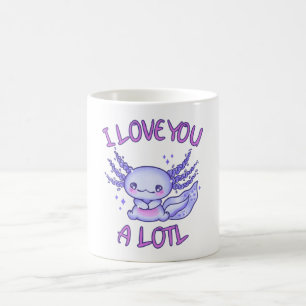 Caneca De Café Eu te amo muito Axolotl apaixonado