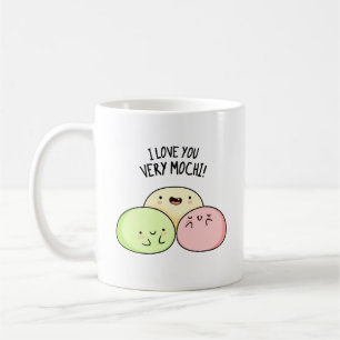 Caneca De Café Eu Te Amo Muito Mochi Comida Engraçado