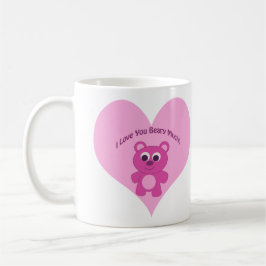 Caneca De Café Eu Te Amo Muito! Urso Rosa