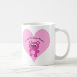 Caneca De Café Eu Te Amo Muito! Urso Rosa