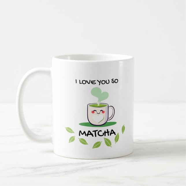 Caneca De Café Eu Te Amo Tão Matcha Mug (Esquerda)