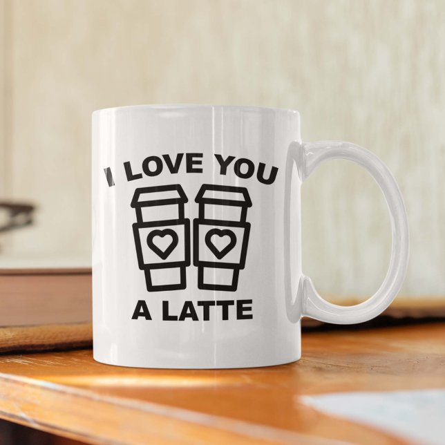 Caneca De Café Eu Te Amo Um Café Latte De Dois Tons (Criador carregado)