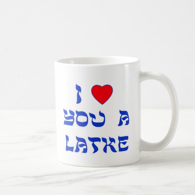 Caneca De Café Eu te amo um Latke (Direita)