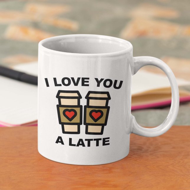 Caneca De Café Eu Te Amo Um Latte (Criador carregado)