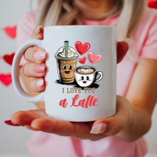 Caneca De Café Eu te amo um latte, Namorados bonito