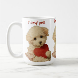 Caneca De Café Eu te cufo Mensagem de Amor de Cachorrinho Vintage