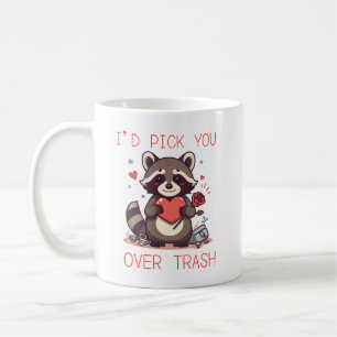 Caneca De Café “Eu Te Escolheria ao Invés do Lixo” Lindo Raccoon 
