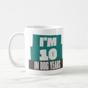 Caneca De Café Eu tenho 10 anos em Cachorros anos Engraçado 70 Sa