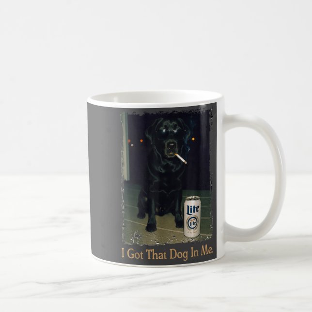 Caneca De Café Eu Tenho Esse Cachorro Em Mim Piada Labradores Pre (Direita)