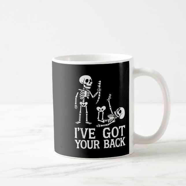 Caneca De Café Eu Tenho Seu Traje de Esqueletos de Halloween Engr (Direita)
