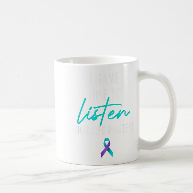 Caneca De Café Eu Tenho Tempo Para Ouvir Conscientização sobre Pr (Direita)